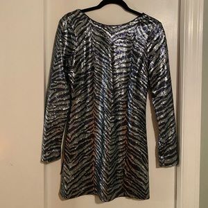 V-back Sequin Mini Dress